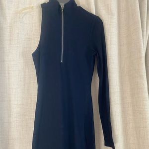 Hours navy ribbed mini dress